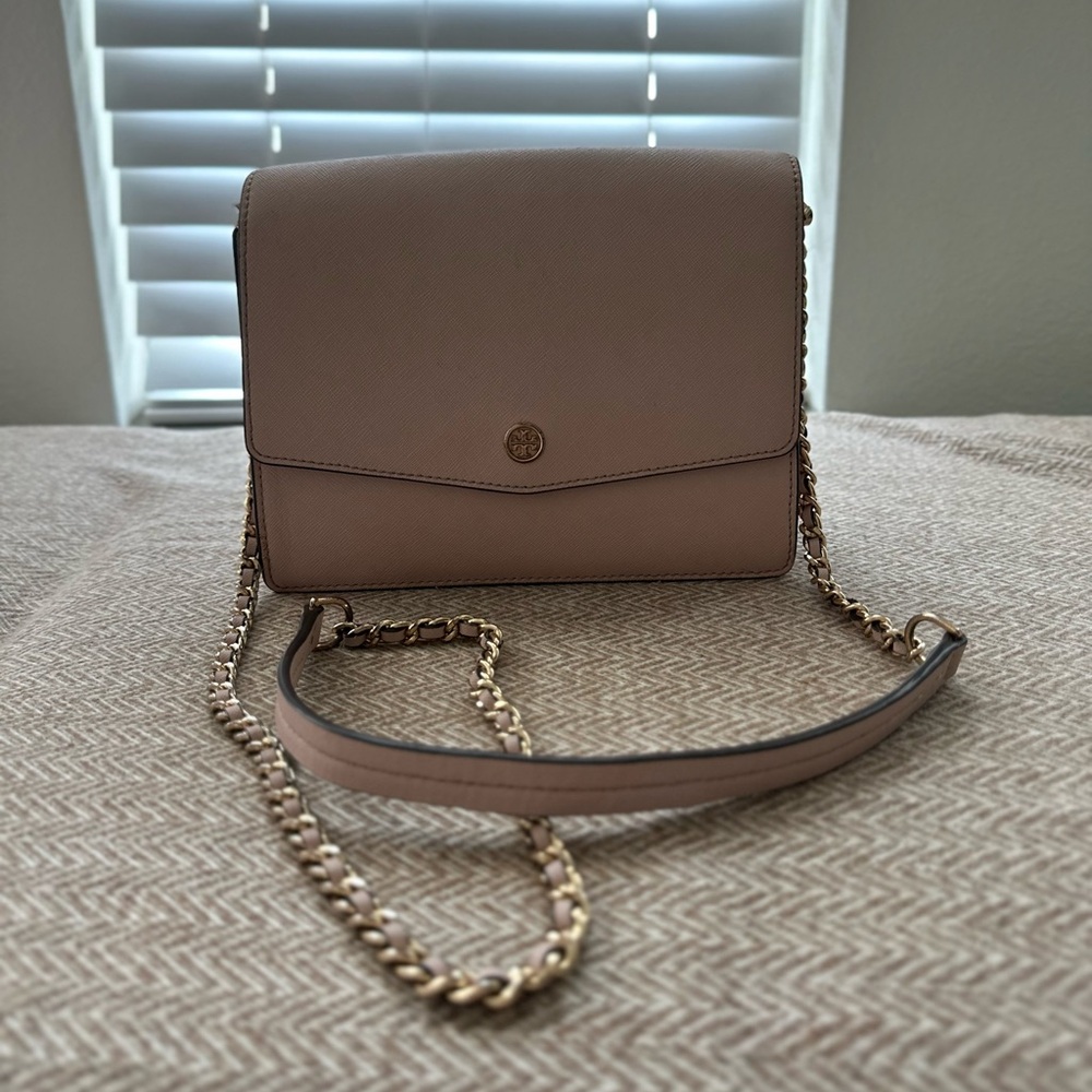 Tory Burch Blush Crossbody Bag with Chain Strap